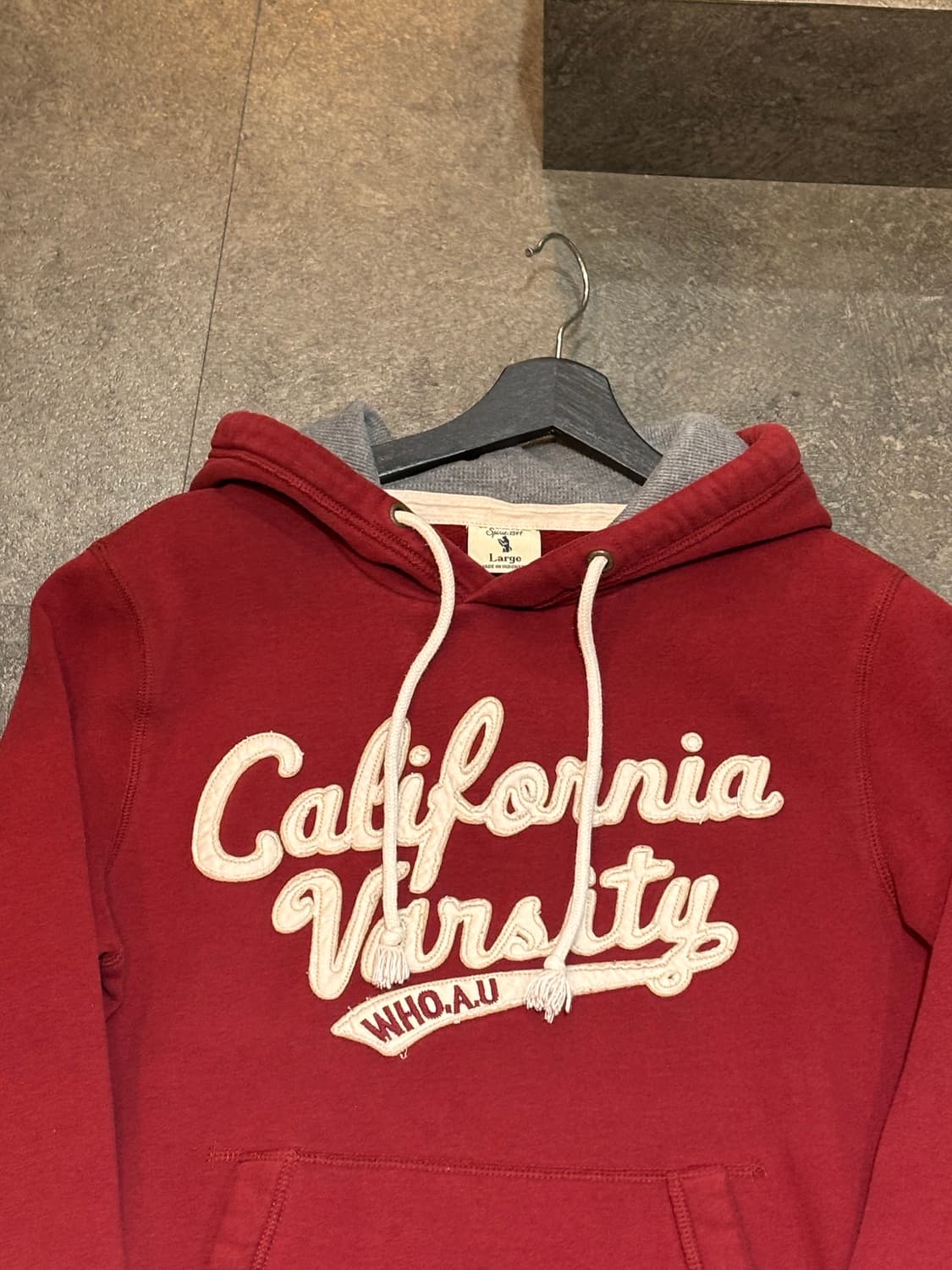 후아유 버건디 후드티 티셔츠 L 상품이미지4