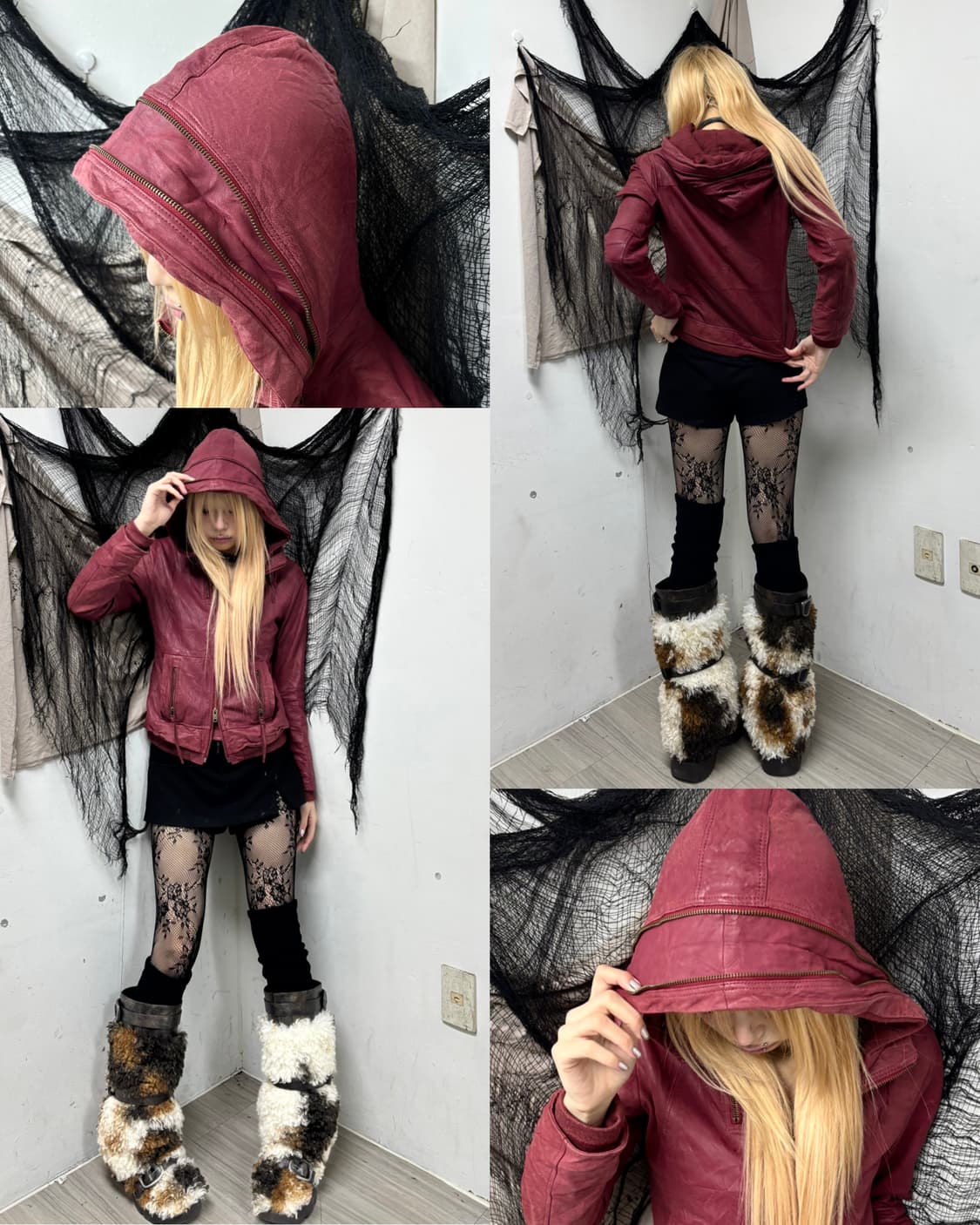 [2000s Avirex]Burgundy Zip Hoodie SheepS 상품이미지1