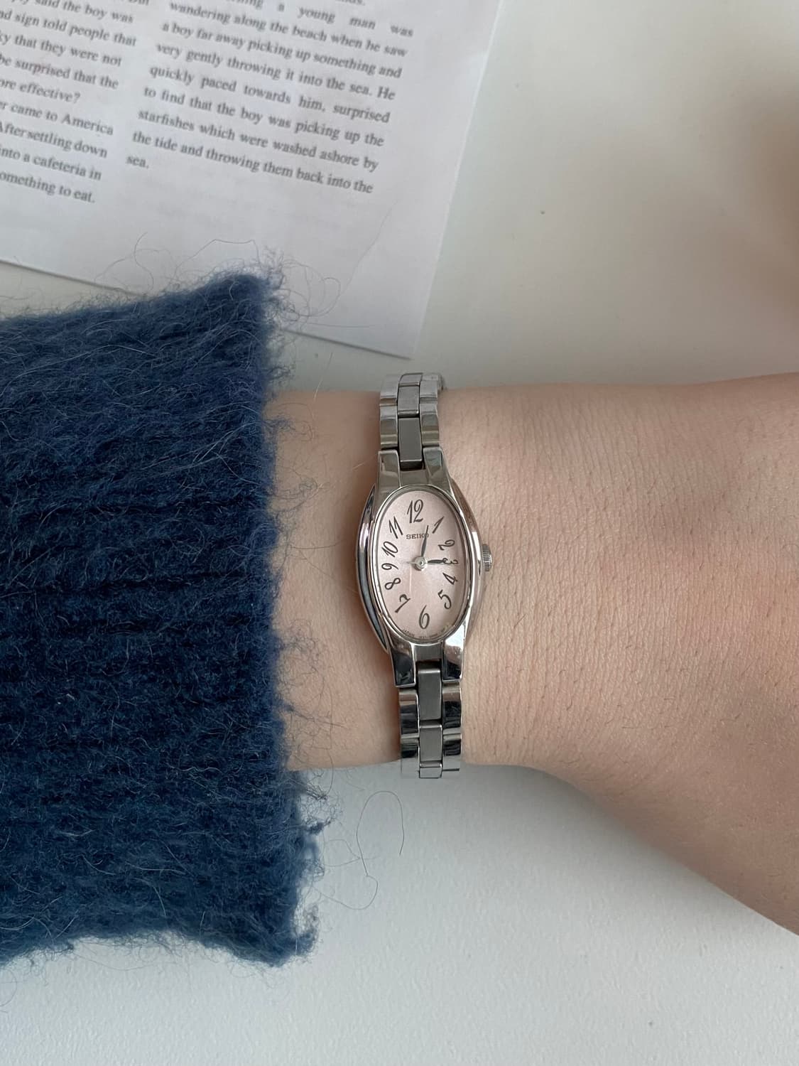 Seiko 세이코 오벌 쿼츠 레이디스 핑크 상품이미지8
