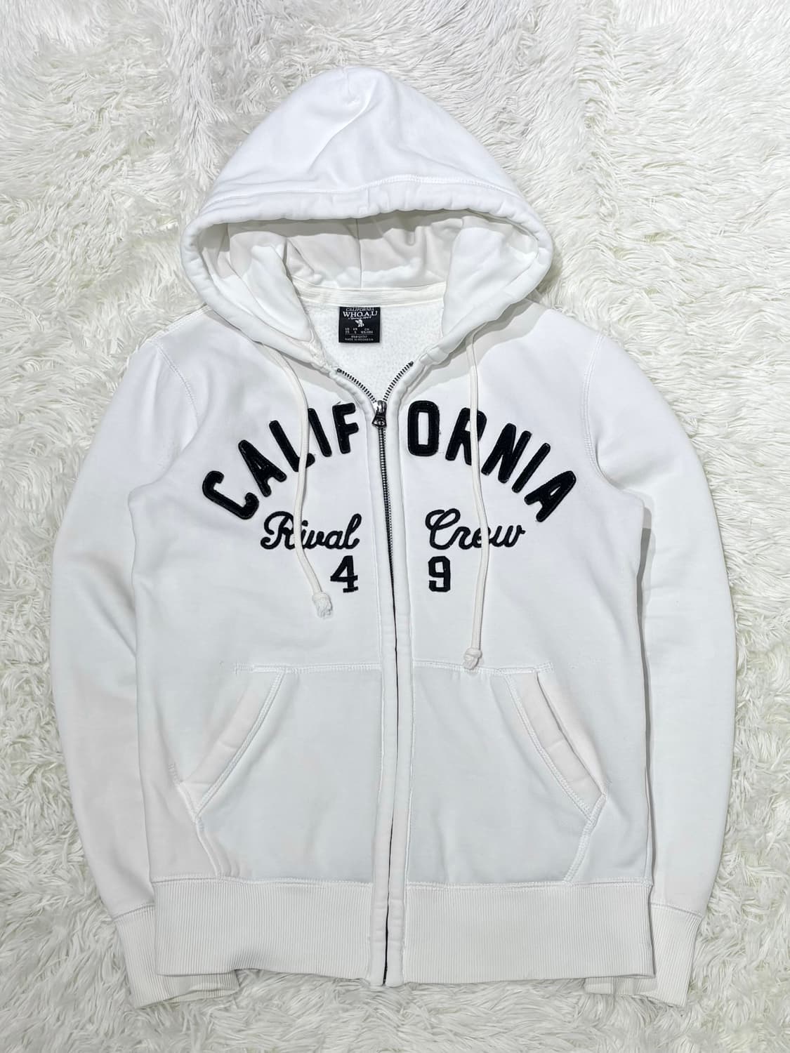 후아유 화이트 빅로고 후드집업 상품이미지3