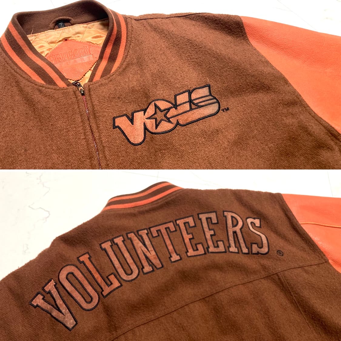 80-90s 테네시 Vols 소가죽 울 바시티 자켓 110-115 상품이미지5