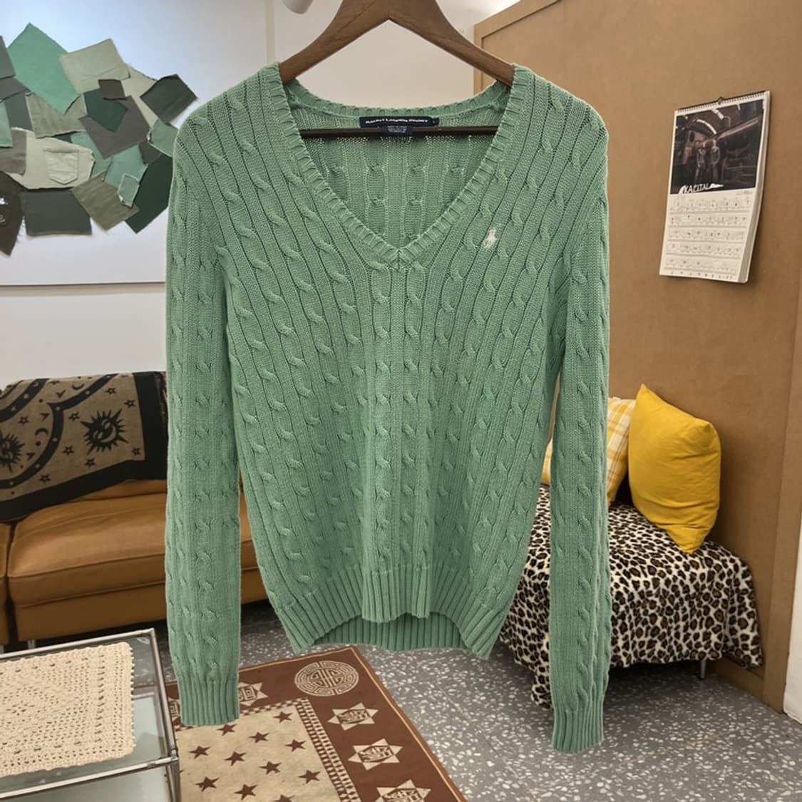 폴로 랄프로렌 폭닥 메로나민트 여리 꽈배기 니트 L C09896 상품이미지3