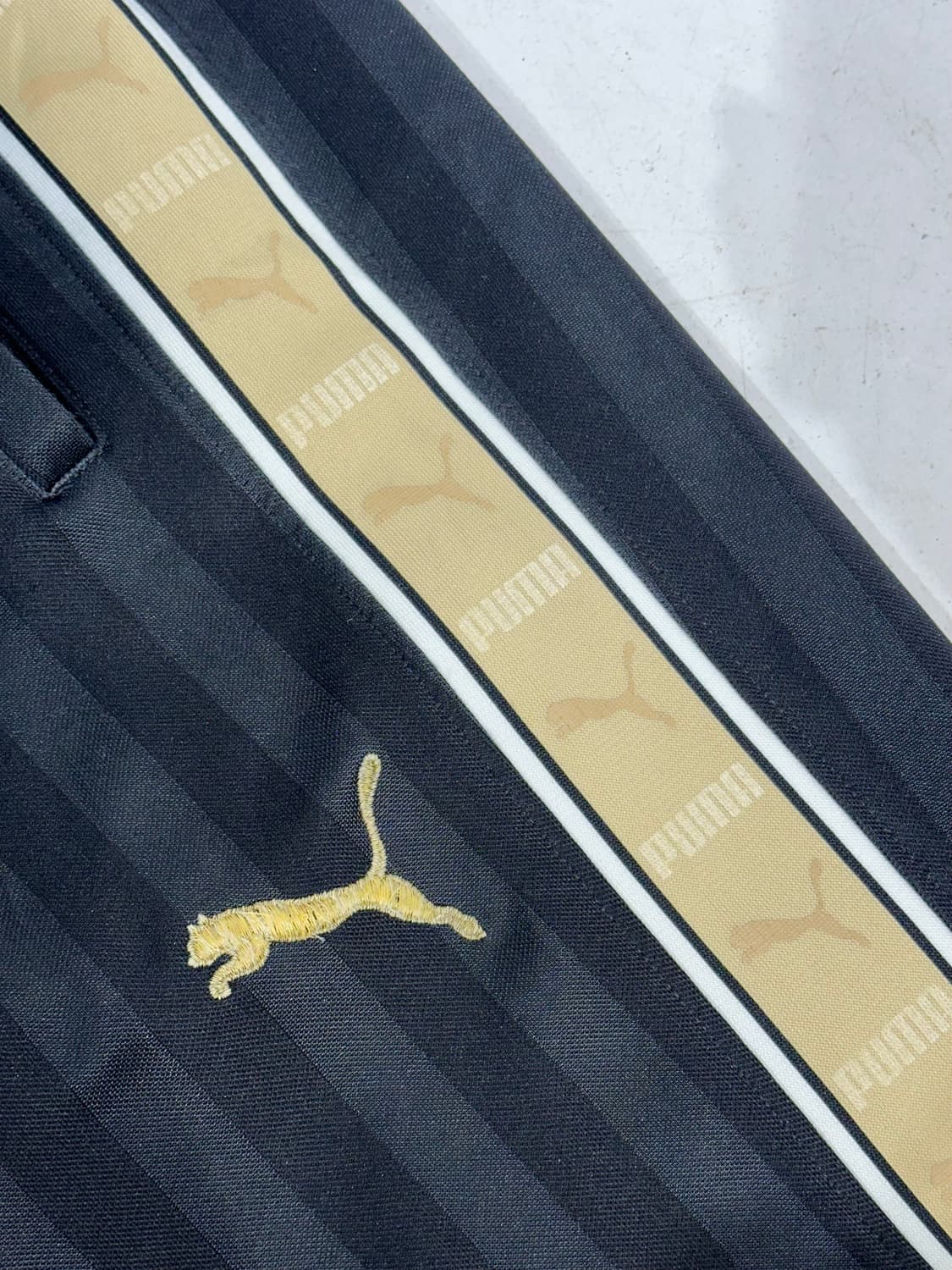 푸마 블랙 골드 사이드 라인 와이드 팬츠 M 상품이미지6