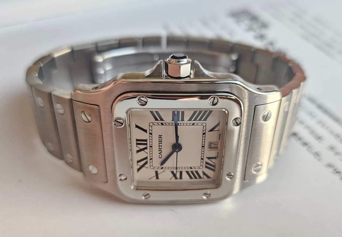 까르띠에 산토스 갈베 라지 스틸 쿼츠 상품이미지1