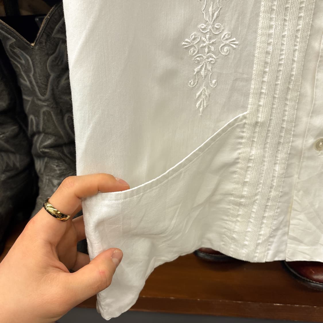 70~80s 치첸이자 오리엔탈 플로럴 구아야베라 쿠바셔츠 N1265 상품이미지7