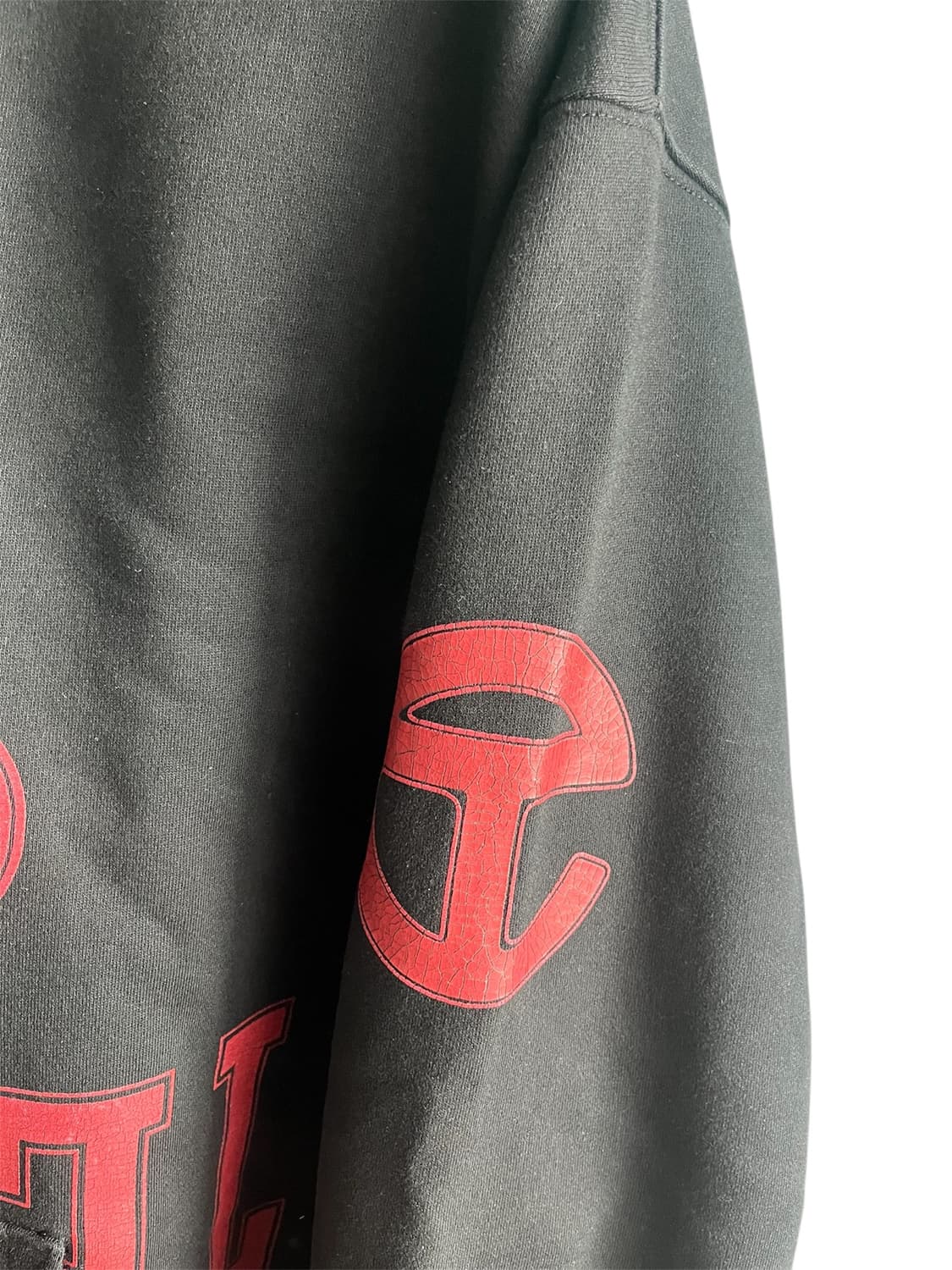 [XL/2XL] 텔파 빈티지 크랙로고 후드집업 블랙 상품이미지2