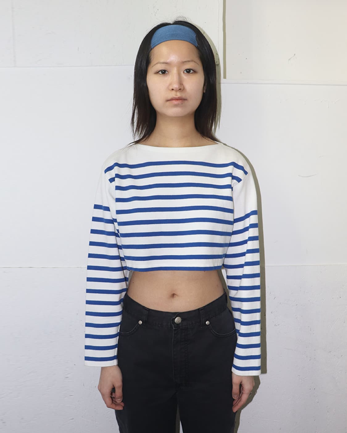 장 폴 고티에 크롭 스트라이프 티셔츠 상품이미지1