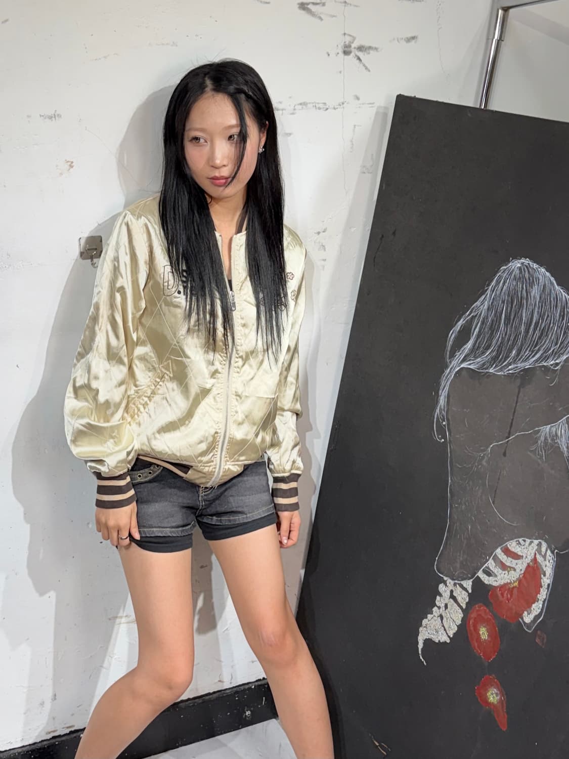 JPN 드럭스토어 일본빈티지 수니베어 스카잔 새틴 오리엔탈 스카쟌 상품이미지3