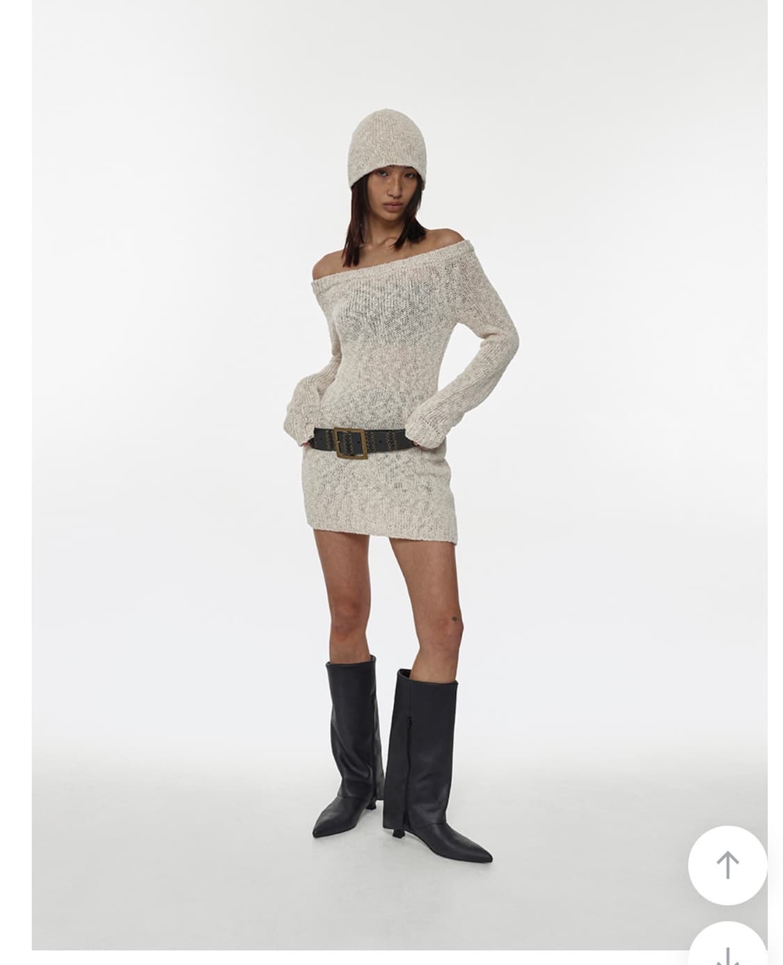 블랙업 엘리아 오프숄더 니트 원피스 상품이미지2