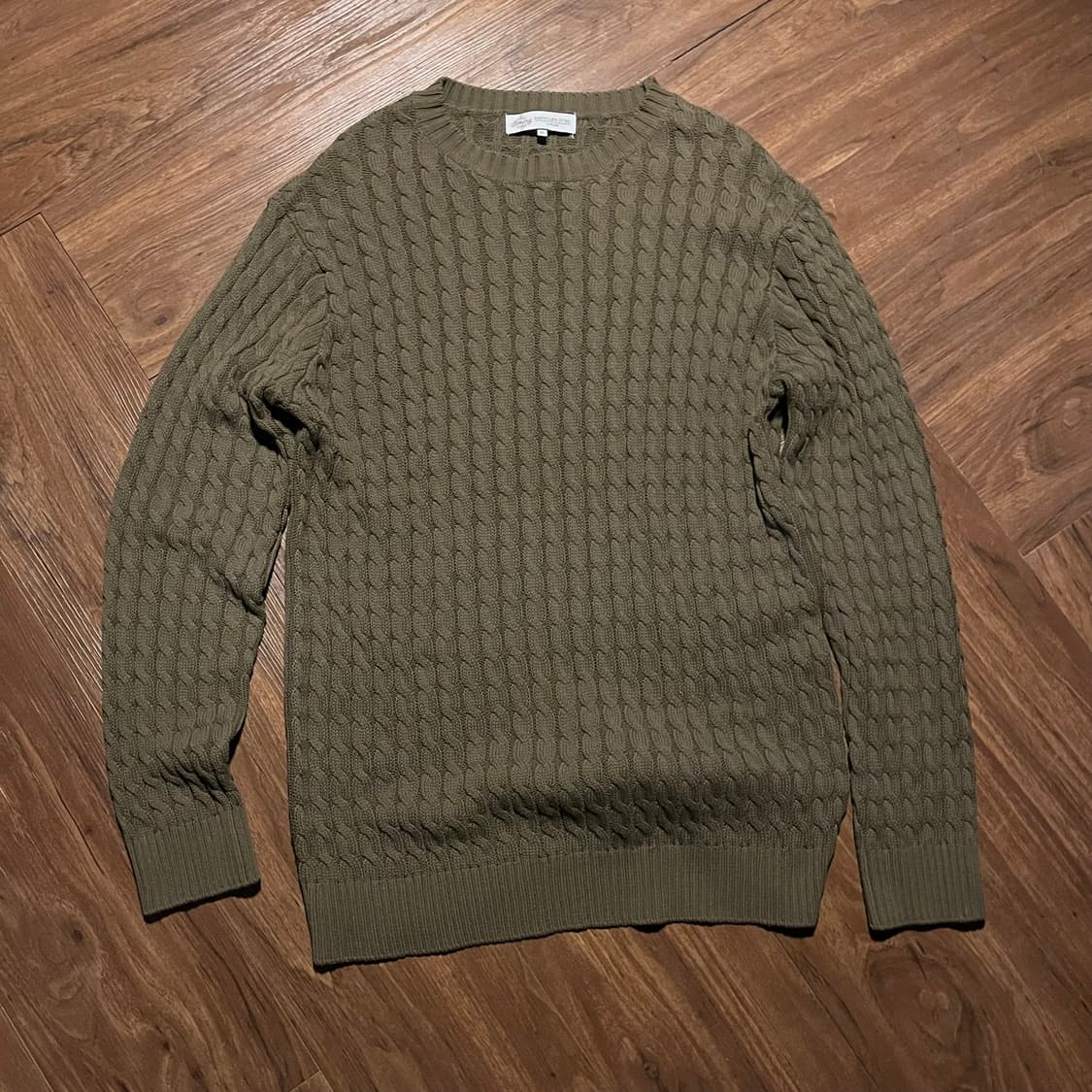 B.ming by beams 올리브 그린 꽈배기 니트 상품이미지2