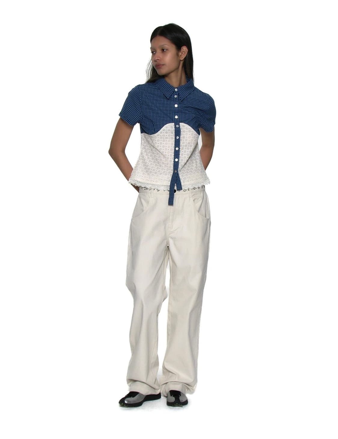 파르티멘토 우먼 2way pointed double waist 팬츠 상품이미지3