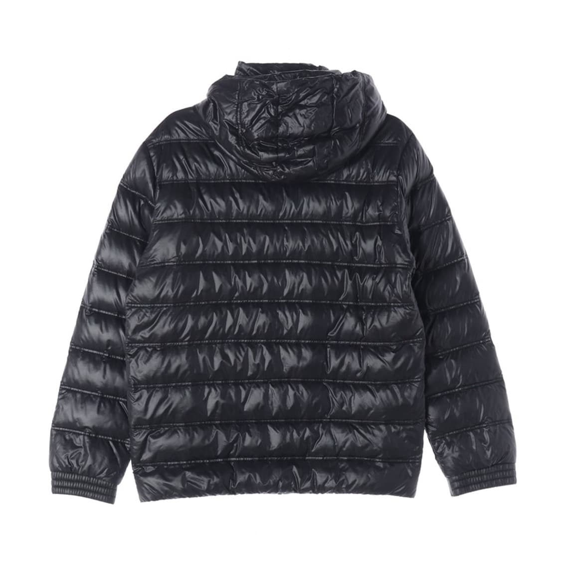 아디다스 구스 베이직2 블랙 유광 숏패딩 M 상품이미지3