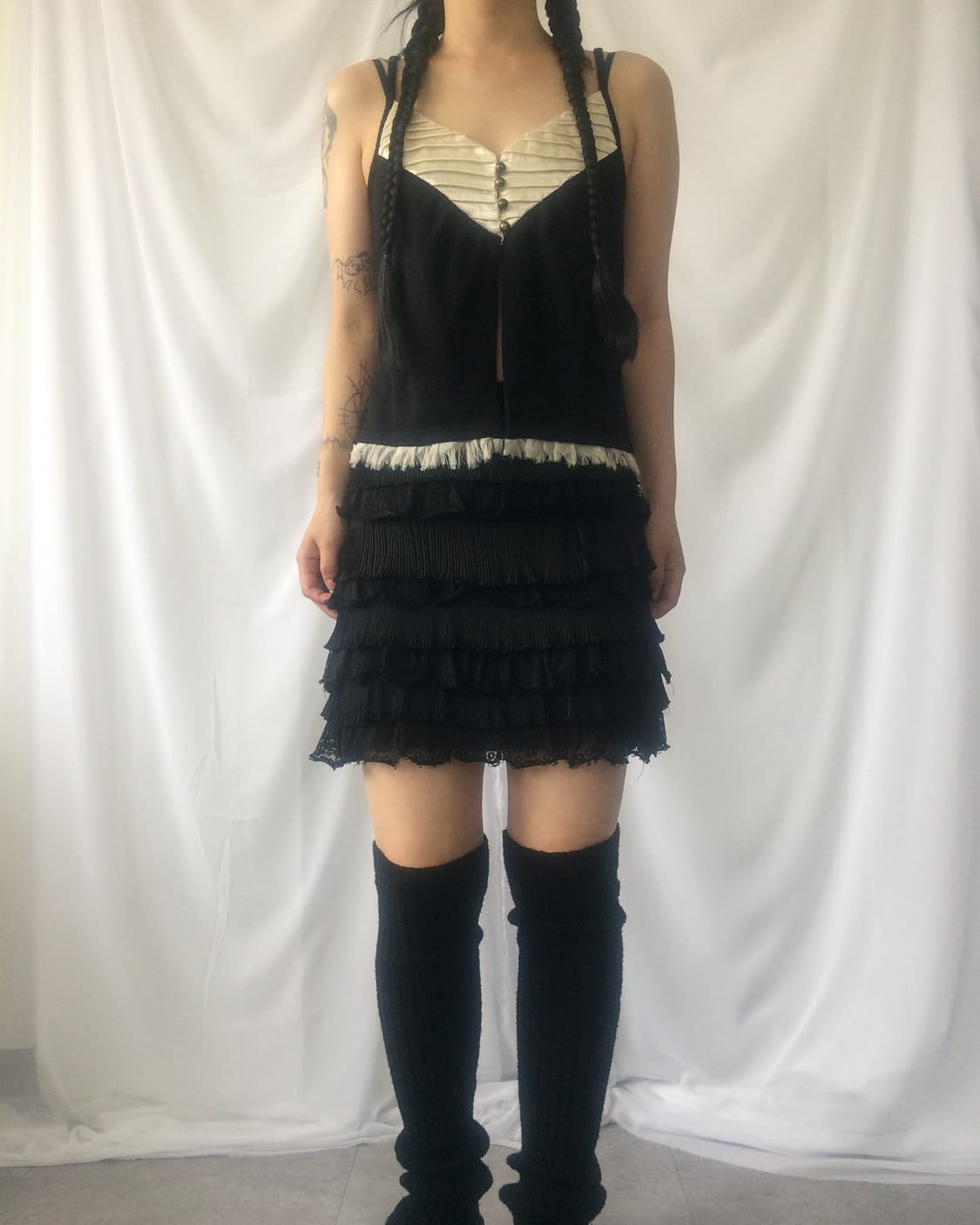 Pleats layer point mini skirt 상품이미지4