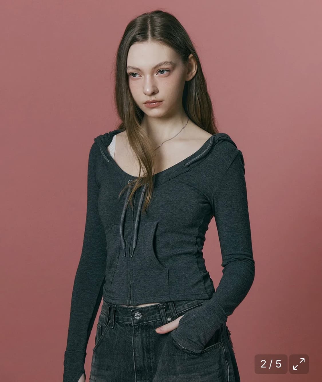 플리즈노팔로우 Glen Deep U-neck Hoodie 상품이미지2