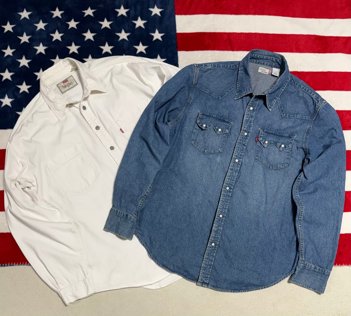 리바이스 아이보리 데님 워크셔츠 Levi’s Work Shirt [XL] 상품이미지10