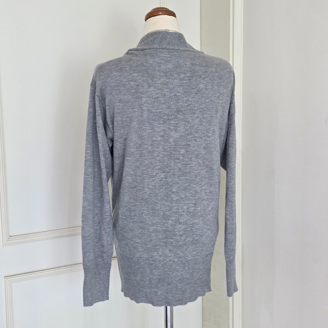 일본빈티지)보헤미안 하구미모리걸st 로맨틱 레이스 레이어드 그레이 가디건 상품이미지4