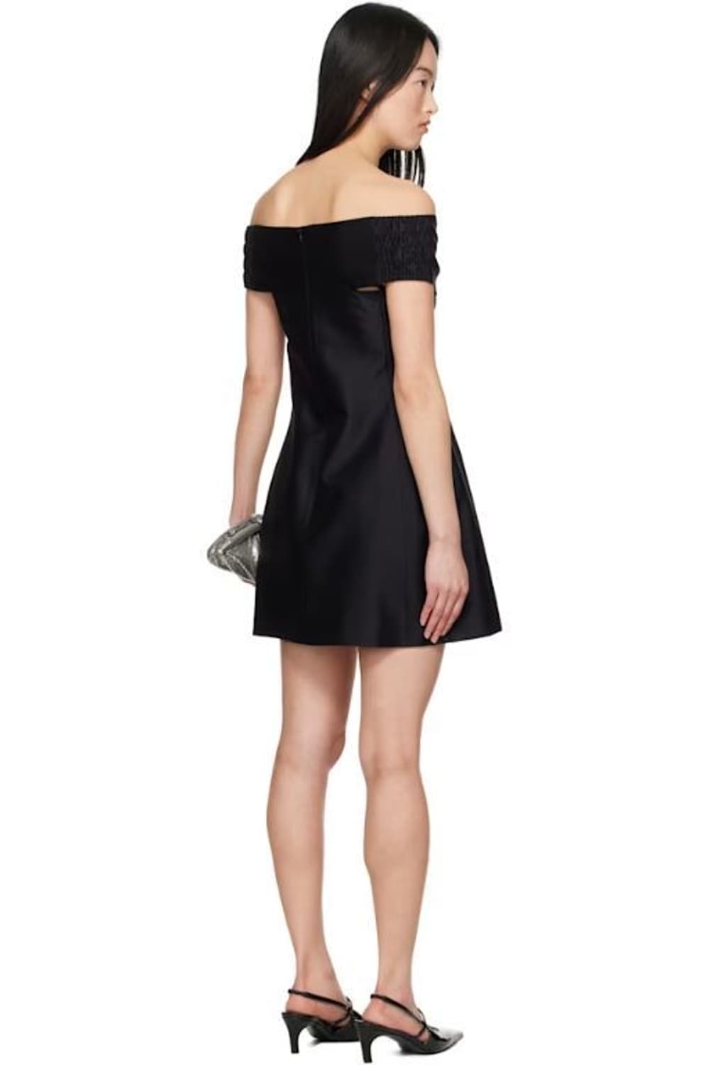 shushutong 오프 숄더 미니드레스 블랙 리본 XS 상품이미지2