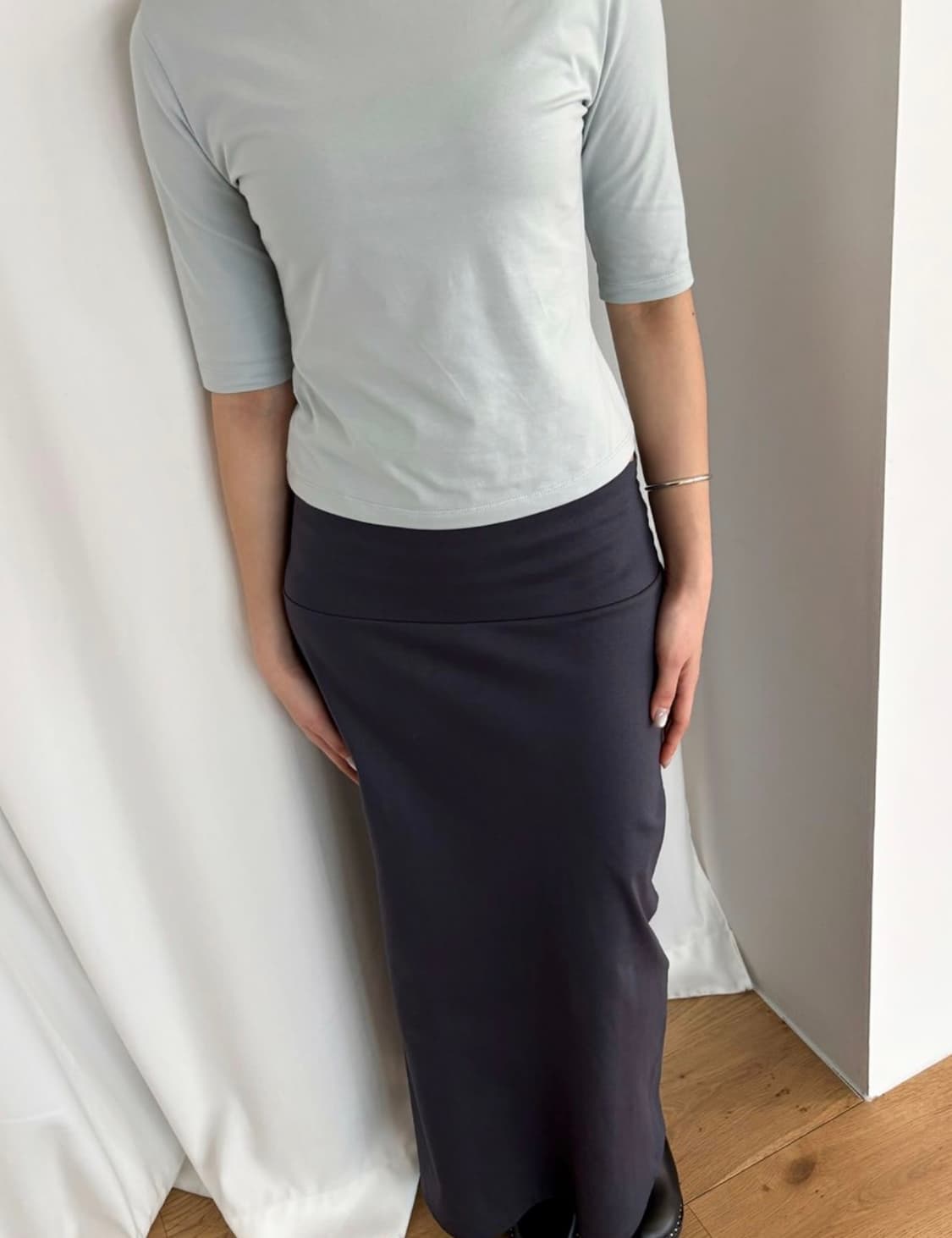 Boatneck Half Sleeve T-shirt - fog 새상품 상품이미지3