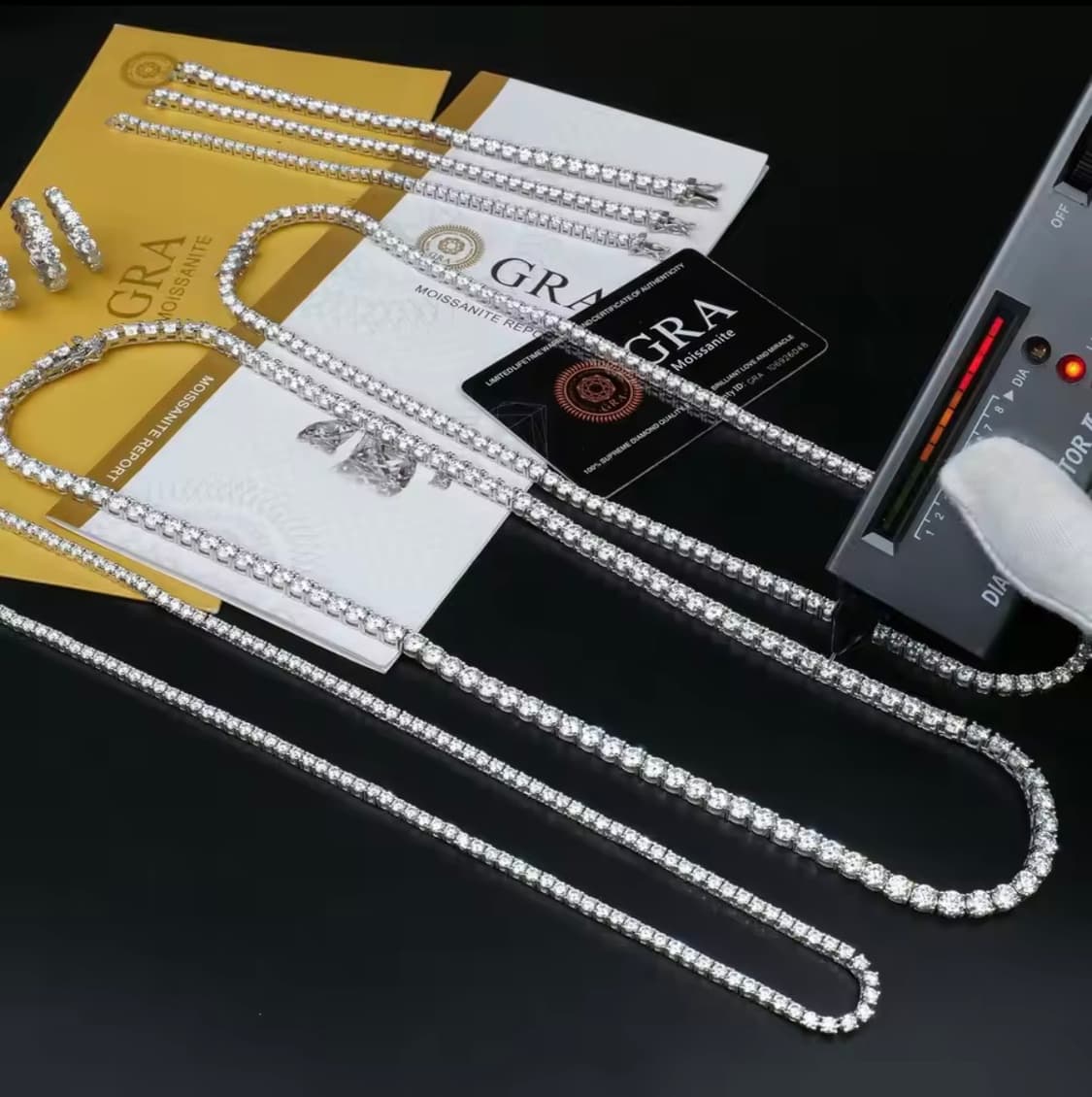 풀 모이사나이트 vvs 테니스 체인 주문제작 상품이미지1