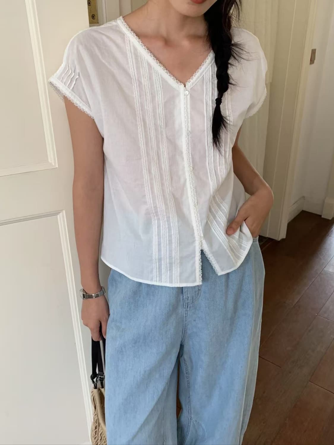 양V 블라우스 상품이미지2