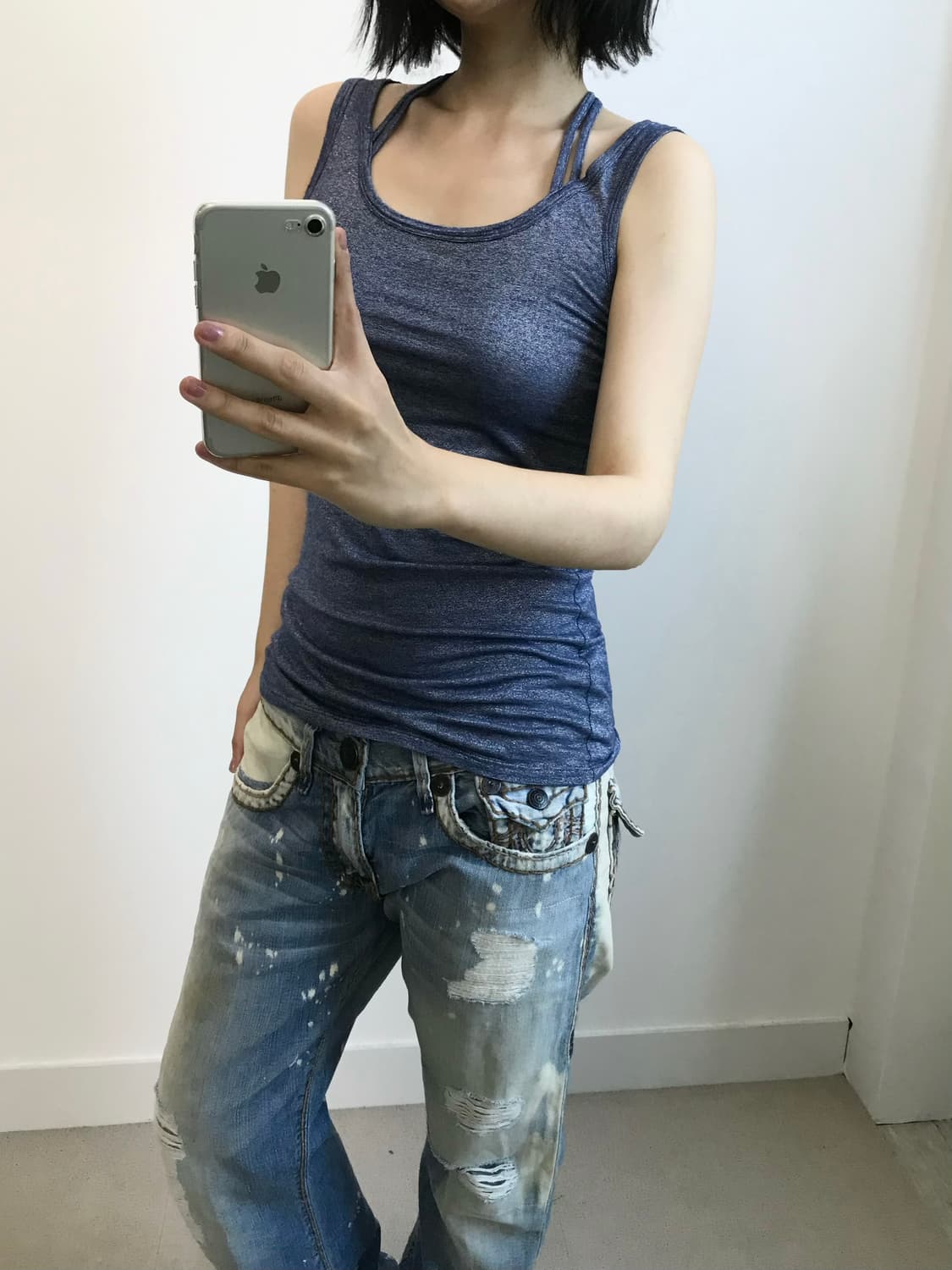 빈티지 글리터 멀티 스트랩 나시 상품이미지1