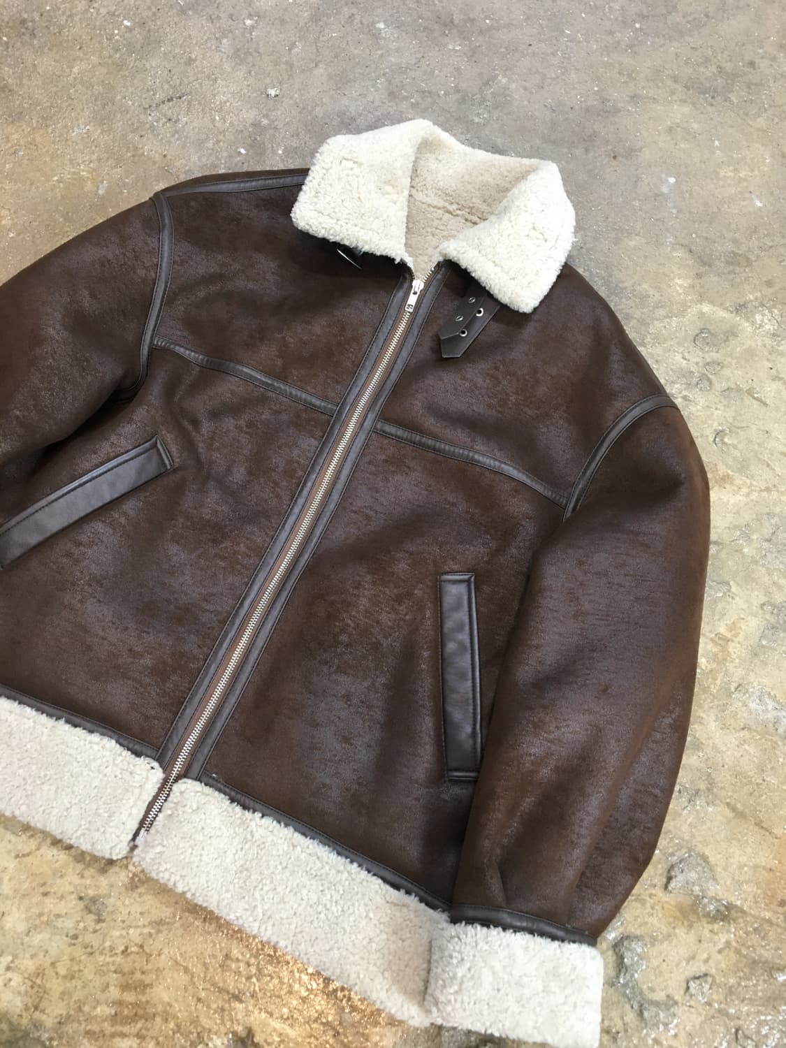 일본빈티지 Lagua 무스탕 자켓 브라운 상품이미지2