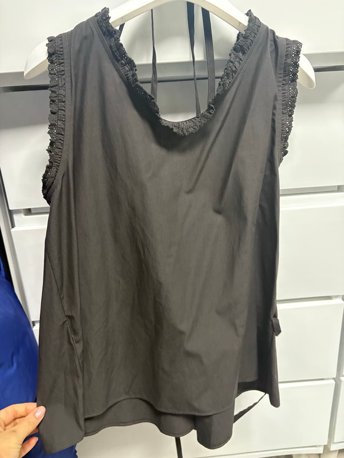 리본빛 티피블라우스차콜 상품이미지2