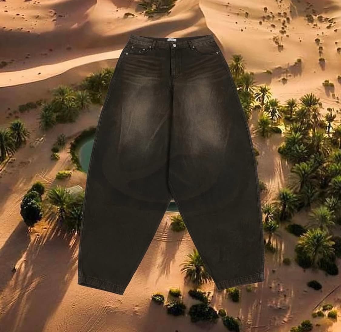 뉴치프시크 워시드 배기 진 머드 상품이미지1