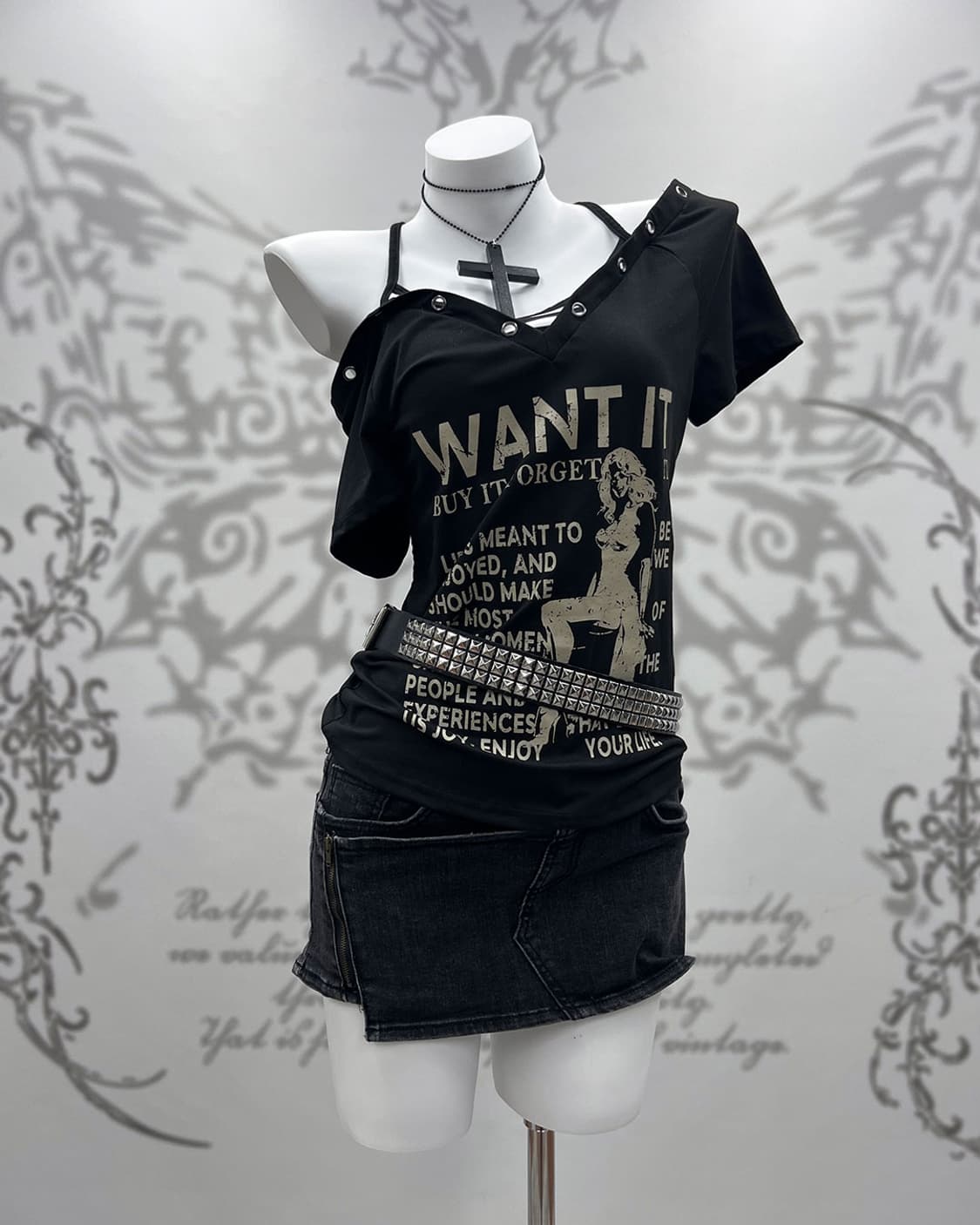 00's layered Y2K printing T-shirts 상품이미지1