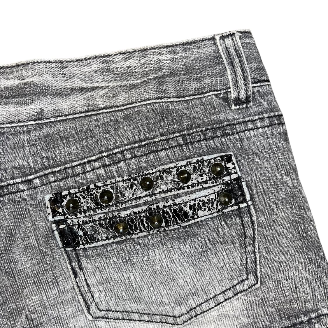 해골 스터드 데미지 숏팬츠 펑크y2k갸루 상품이미지4