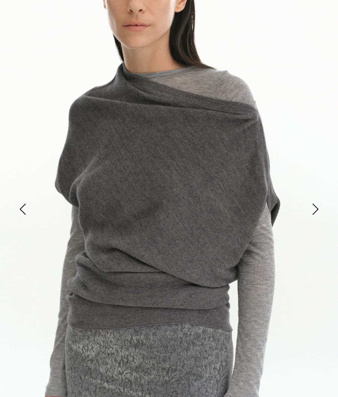 리포스 언발 오프숄더 니트 그레이 (새) 상품이미지2