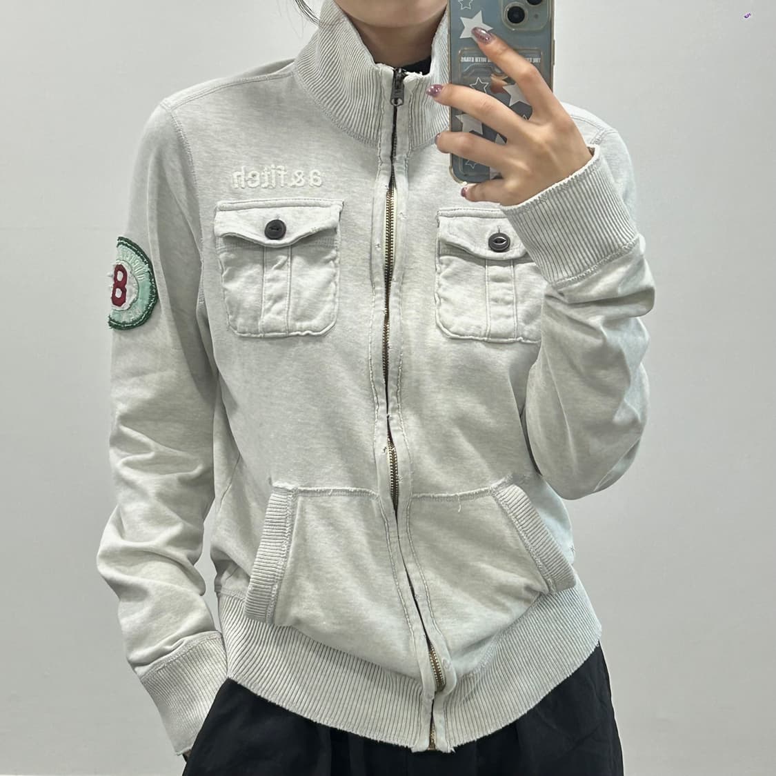 Abercrombie 아베크롬비 a&fitch 멜란지 집업자켓 상품이미지1
