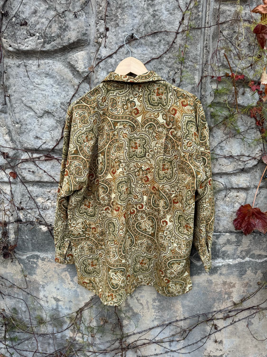 일본 빈티지 폴리 100 에스닉 패턴 셔츠 상품이미지2