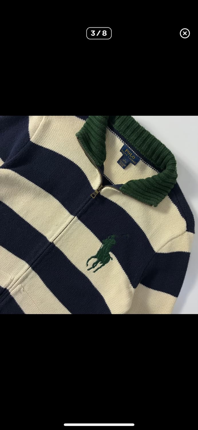 Polo 폴로 랄프로렌 빅포니 스트라이프 니트집업 상품이미지2