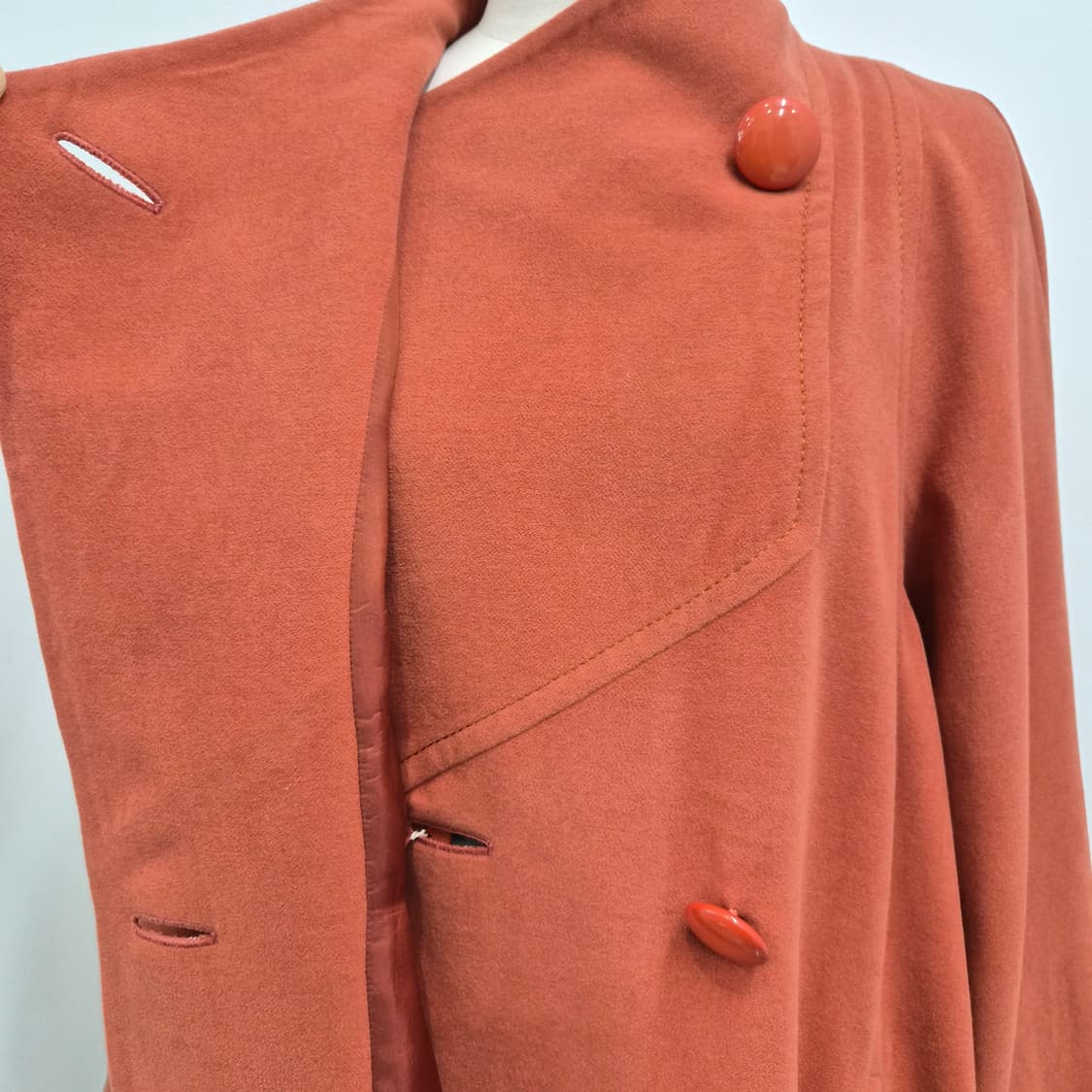 이태리산 앙고라 캐시고라 오렌지 하이넥 롱코트 상품이미지8