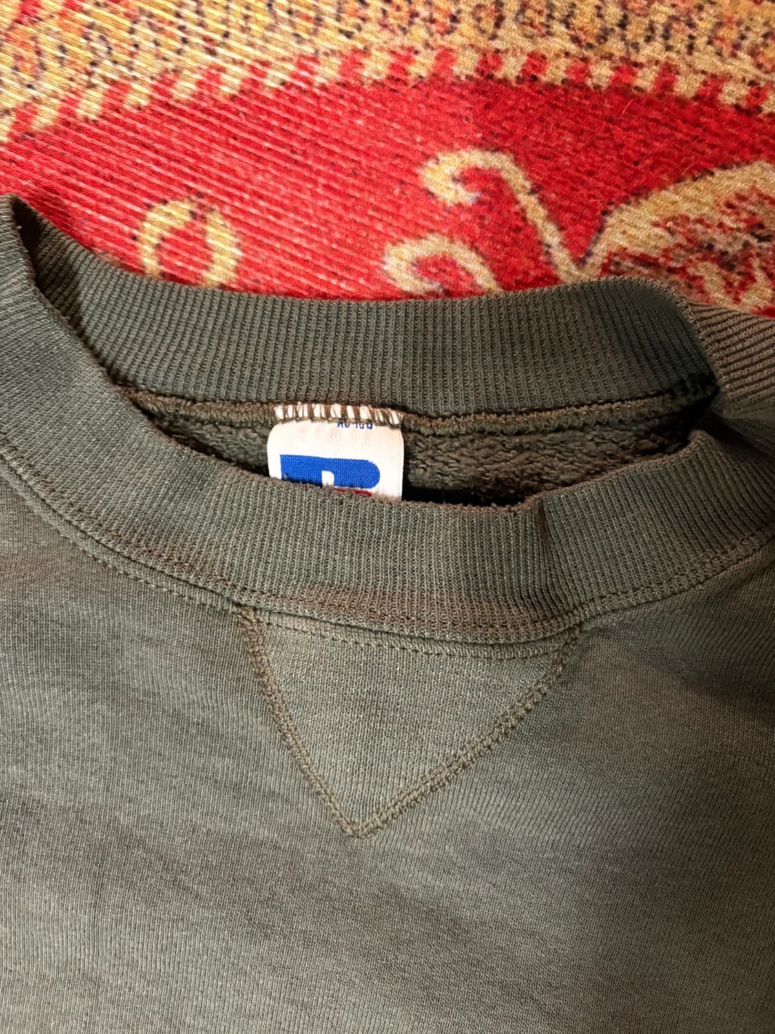 90s 러셀 빈티지 미제 스웻셔츠 페이딩 그린 상품이미지2