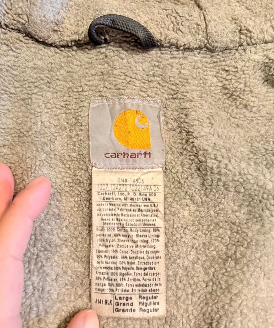 칼하트 j141 BLK 덕액티브 자켓 (L) 상품이미지3