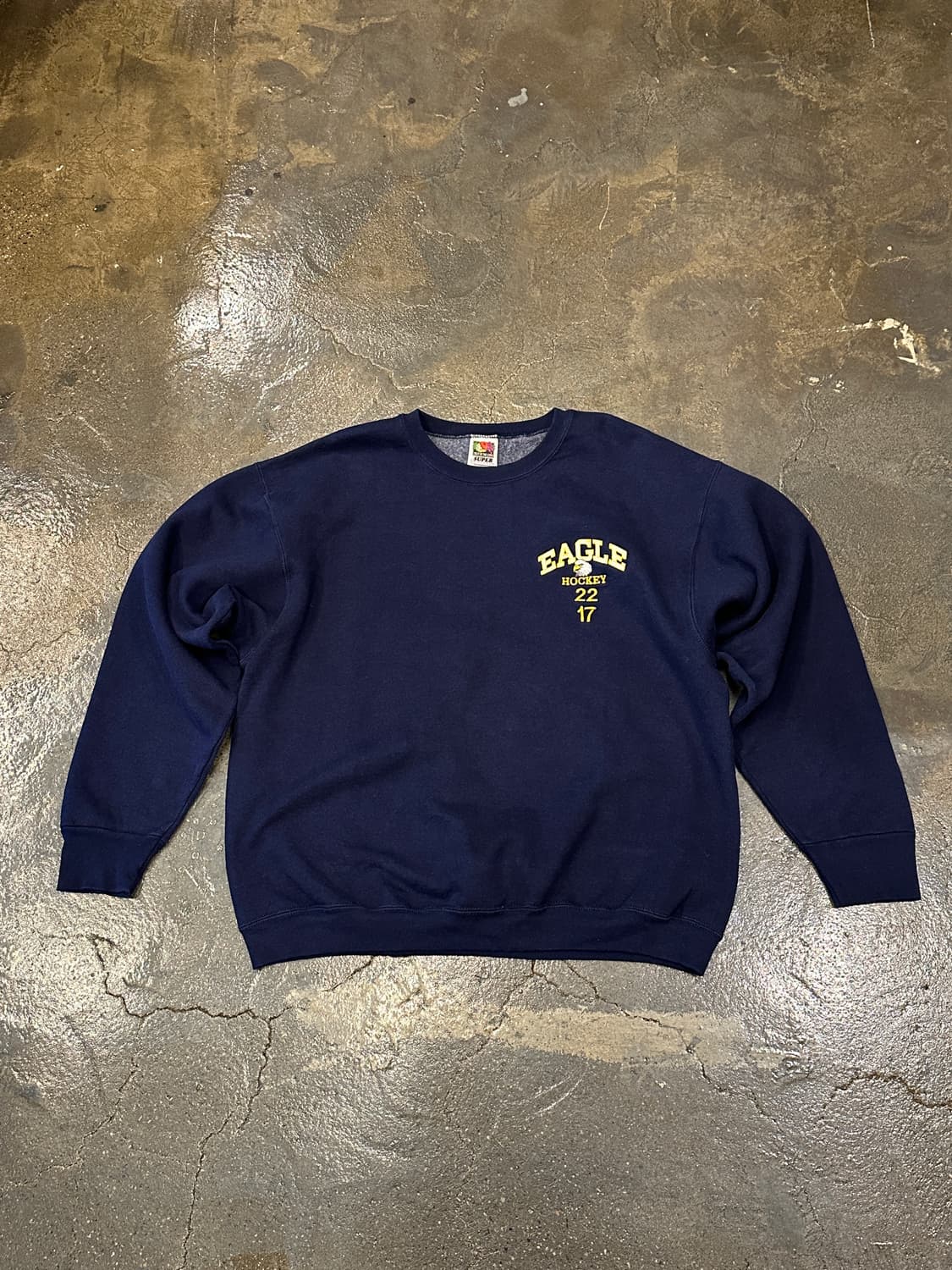 90s Fruit of the Loom 네이비 맨투맨 스웻셔츠 L 상품이미지1