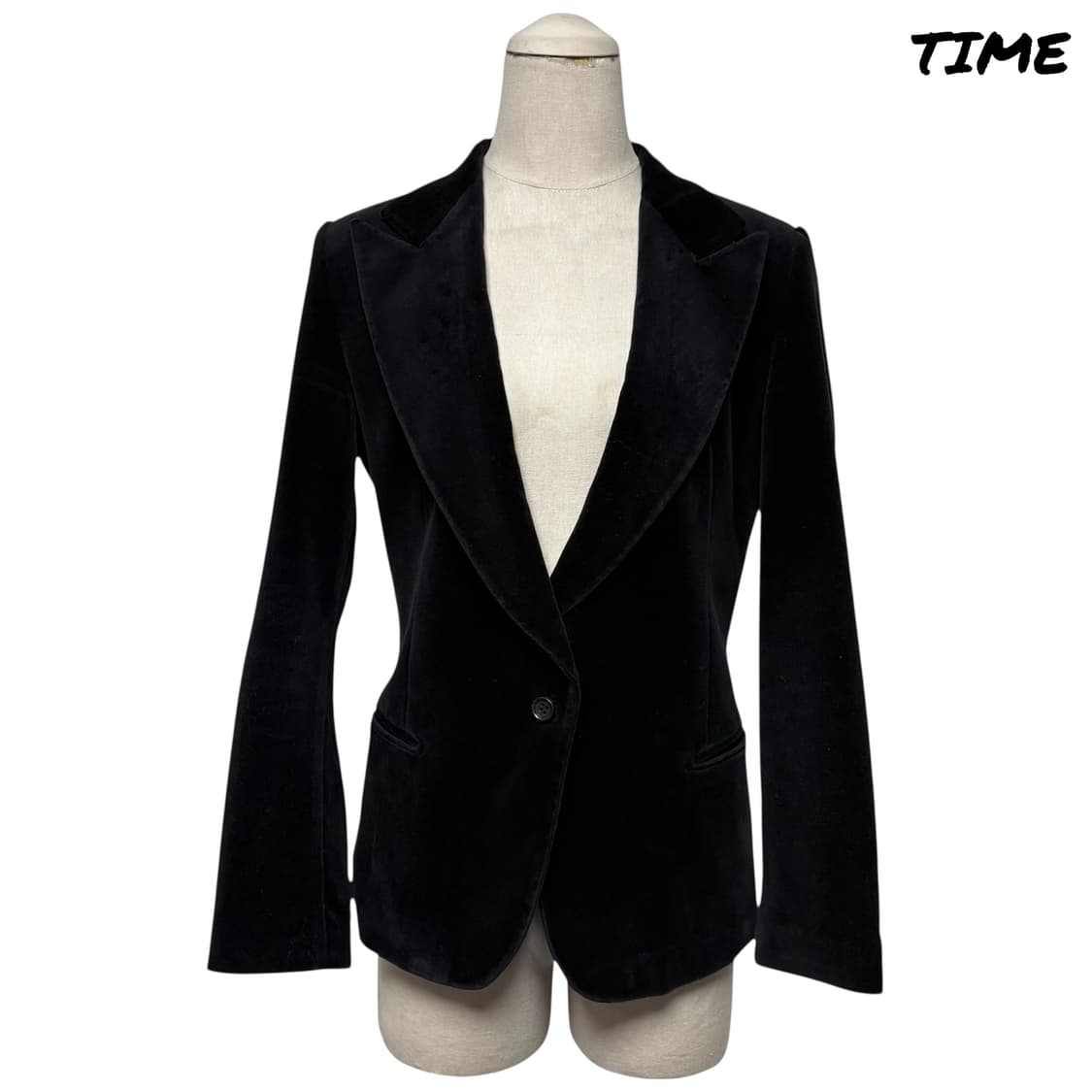 3791 한섬 타임 블랙 벨벳 블레이져 자켓 상품이미지1