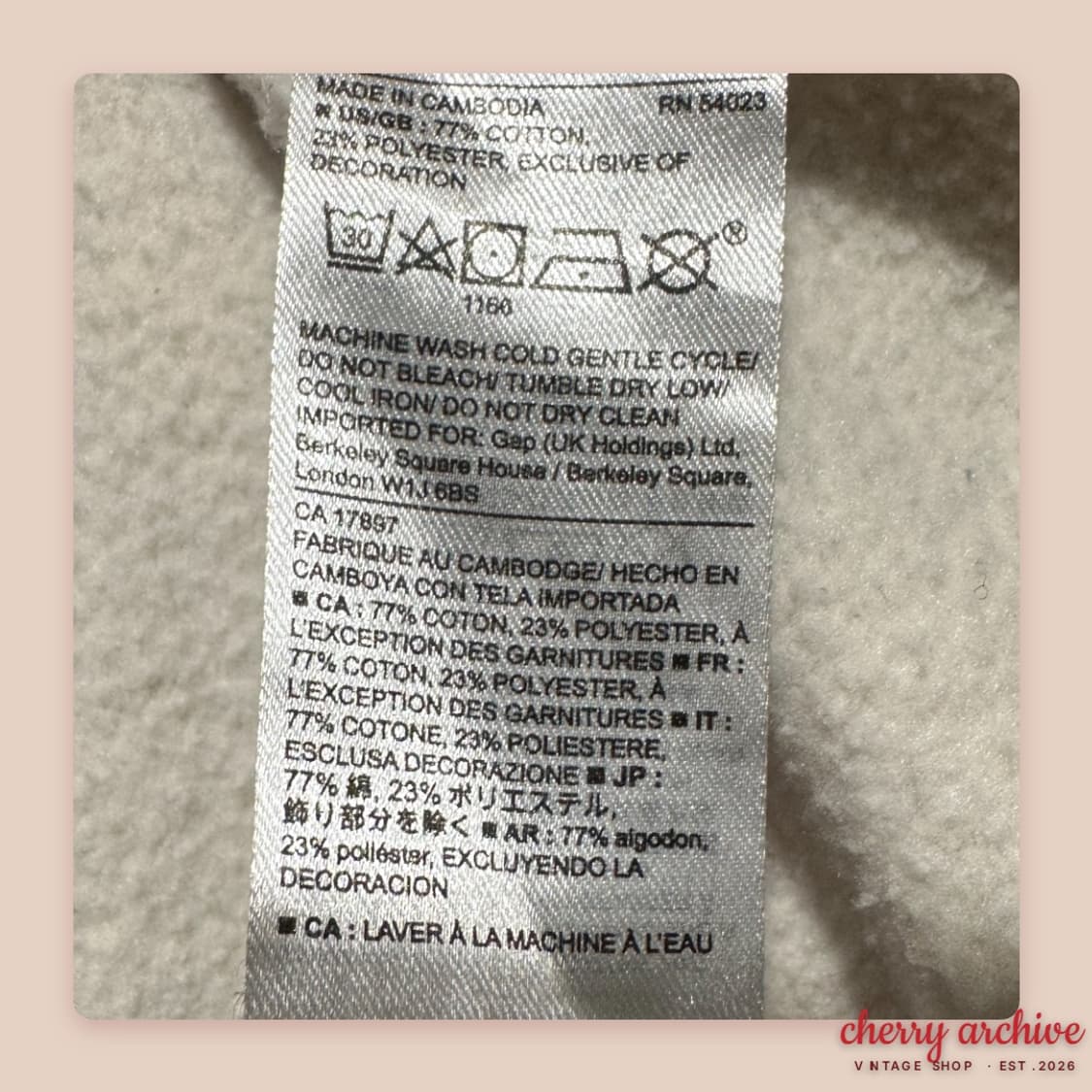 빈티지갭 화이트 후드집업 상품이미지4