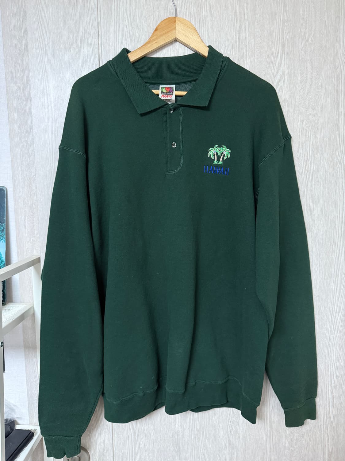 90s Fruit of the Loom 하와이 카라 스웻 XL 상품이미지1