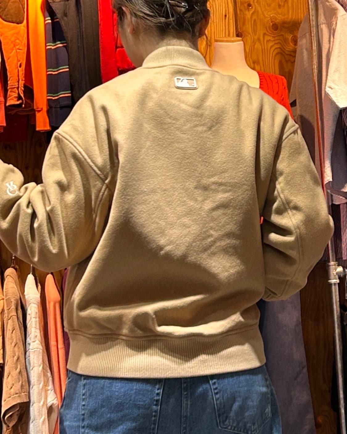 S MLB 콜로라도 로키스 베이지 바시티 자켓 상품이미지2