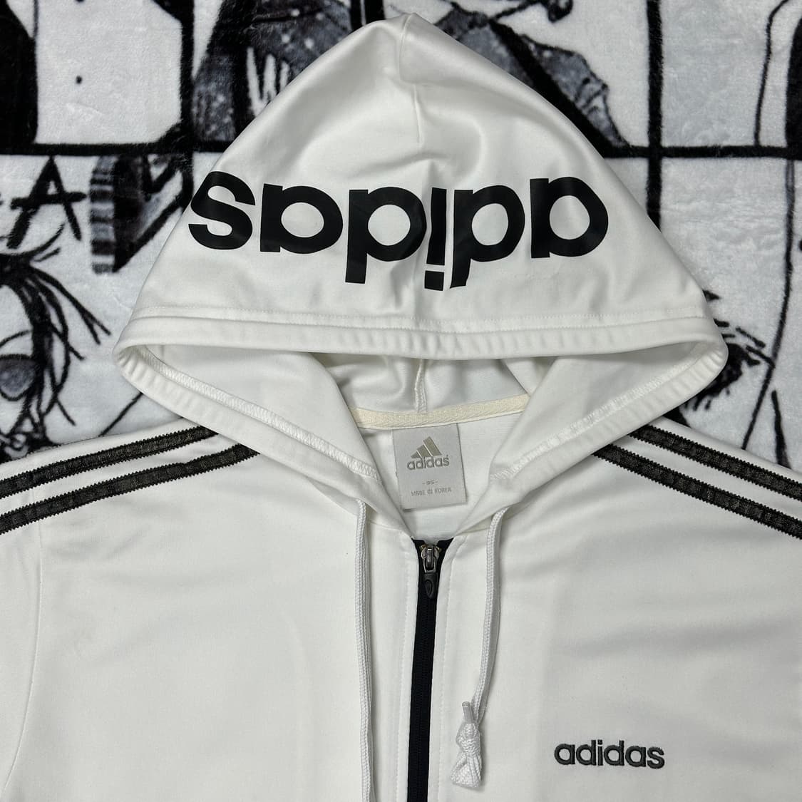 아디다스 화이트 후드 트랙탑 져지 상품이미지3