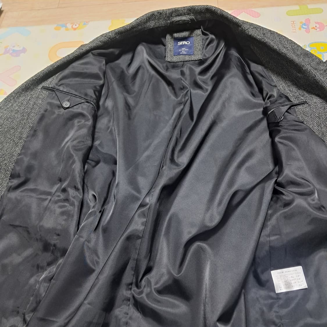 스파오 남성 헤링본 코트 롱자켓 XL 상품이미지7