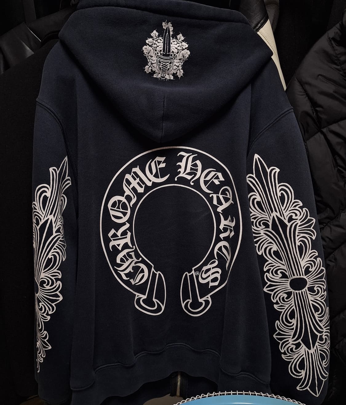 [유일매물] 90s 크롬하츠 홀스슈 플로랄 대거 후드집업 M 상품이미지1