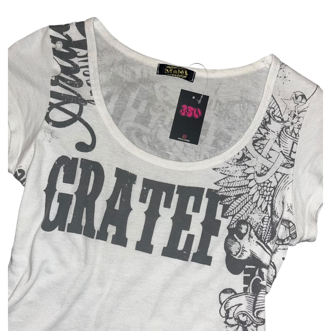 Male(Glitz) 글리츠 큐빅 해골 프린팅 반팔티 펑크y2k갸루 상품이미지5