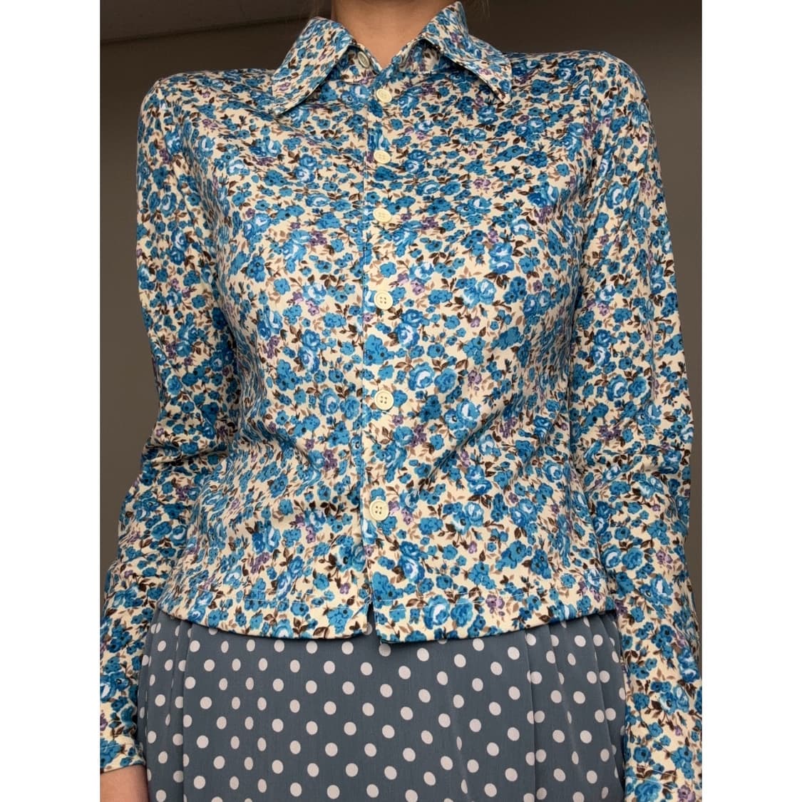 빈티지 플로럴 블라우스 셔츠 상품이미지1