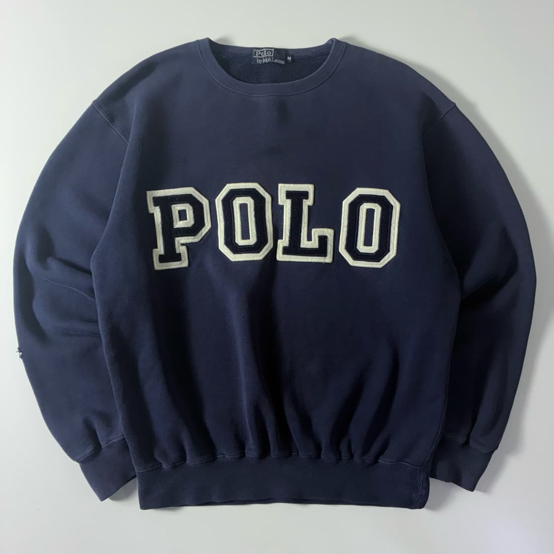 Polo  폴로 랄프로렌 90,s 스펠아웃 패치 네이비 맨투맨 상품이미지1