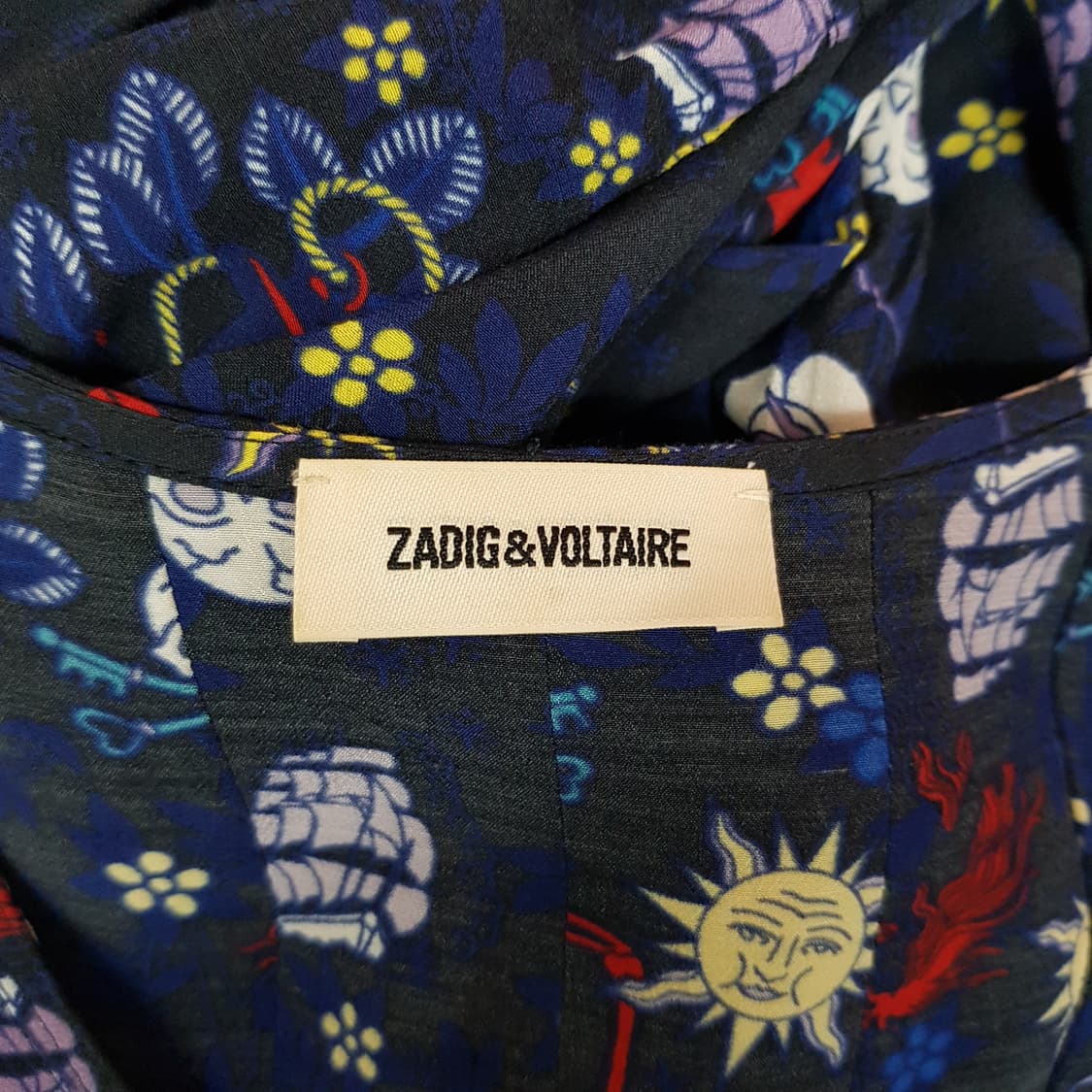 쟈딕앤볼테르 멀티 프린트 브이넥 롱 원피스 0사이즈 상품이미지7