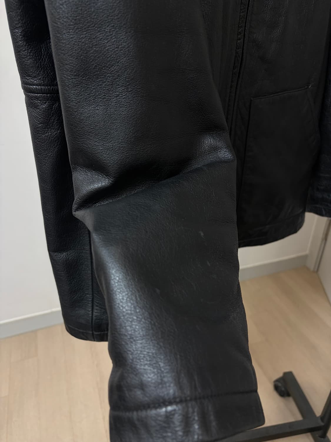 (100) NII 소가죽 후드 레더 자켓 상품이미지7